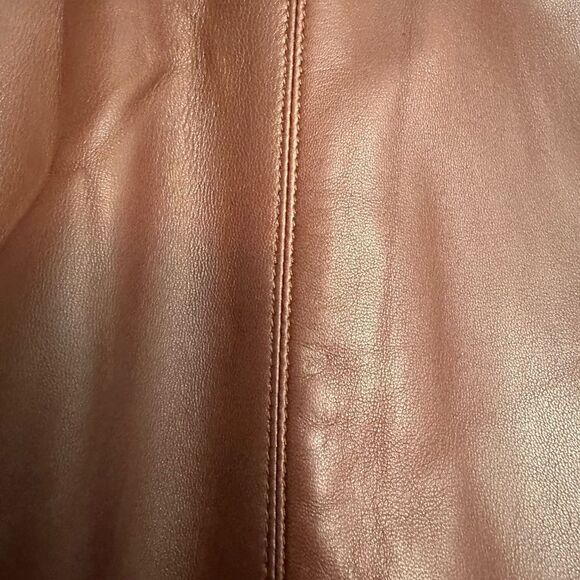 NWT- Michael  Kors brown leather mini skirt. Size 10 - Picture 16 of 16